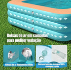 Mega oferta!🔥 Piscina de ar rápido dobrável reforçada em material PVC de grande capacidade + (Bomba de brinde)