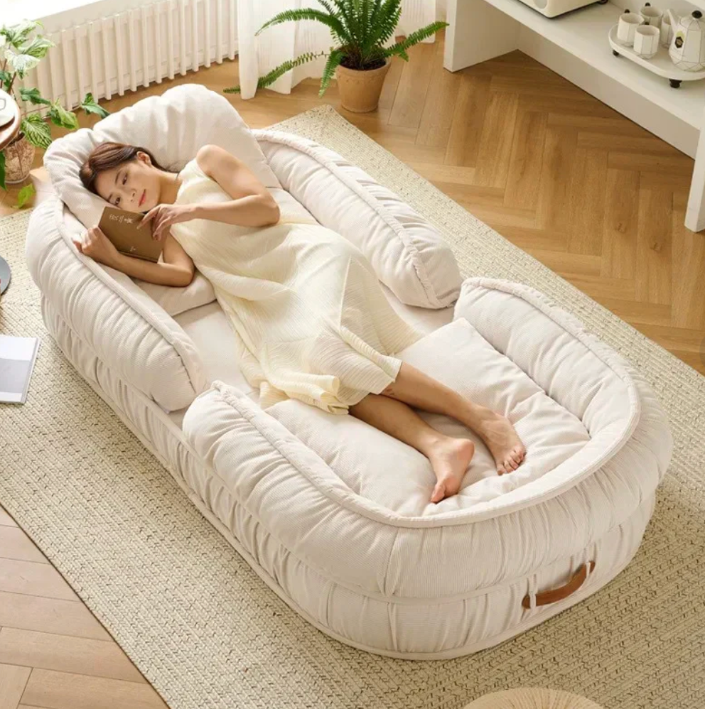 [LEVE 2 PAGUE 1] Sofá Cama Algodão Retrátil 5 em 1 + BRINDE: Almofadas Cushion