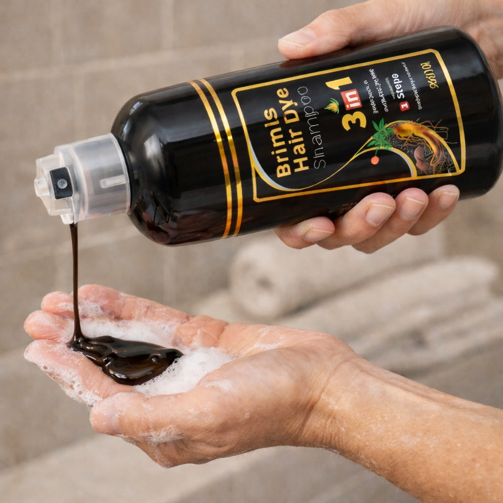 (COMPRE 1 E LEVE 2) Shampoo Brimless Natural 3 em 1 - Cabelos Pretos Intensos em Apenas 5 Minutos