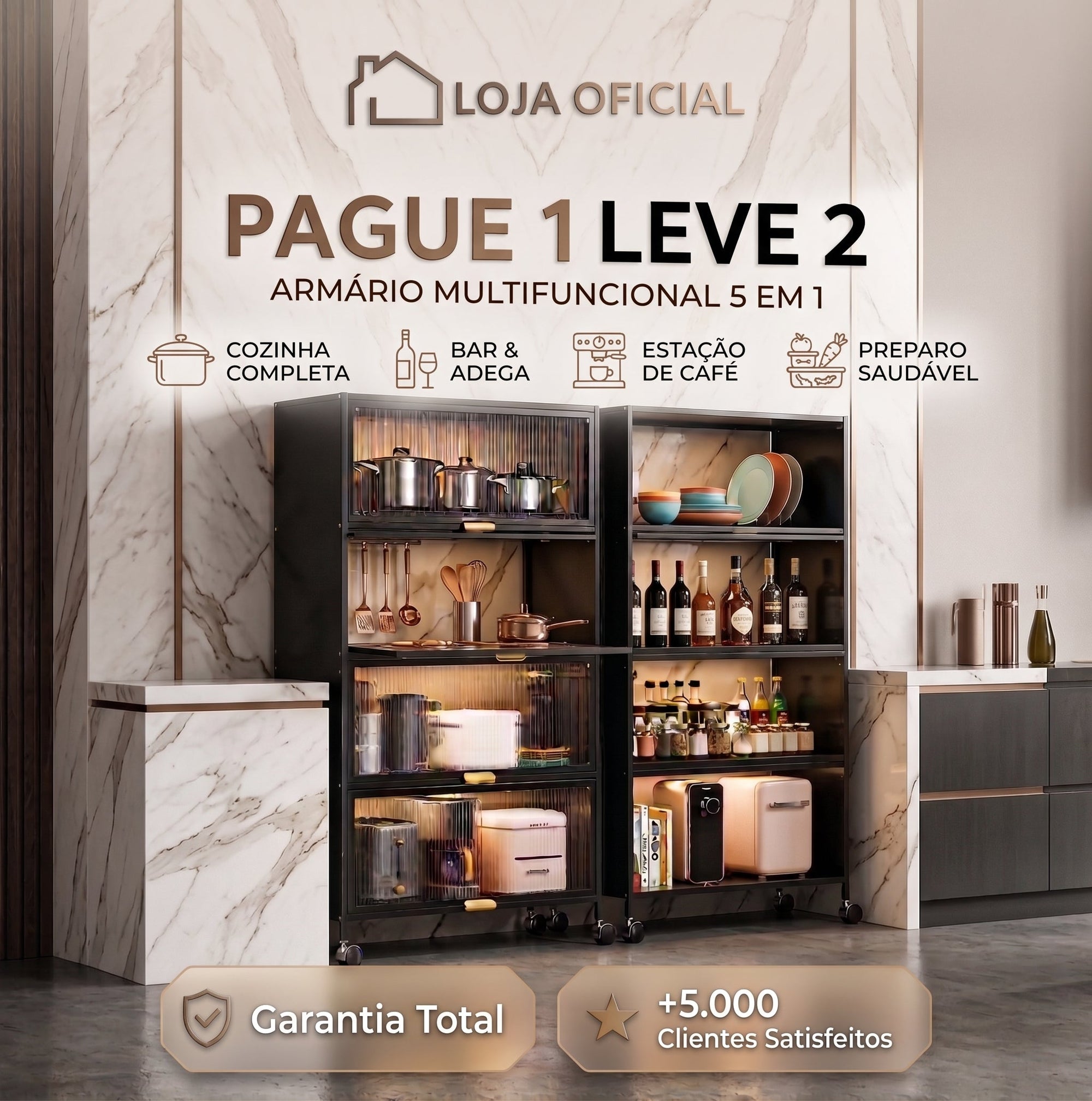 [LEVE 2, PAGUE 1] Armário em Aço Multifuncional 5 em 1 + BRINDES EXCLUSIVOS🔥