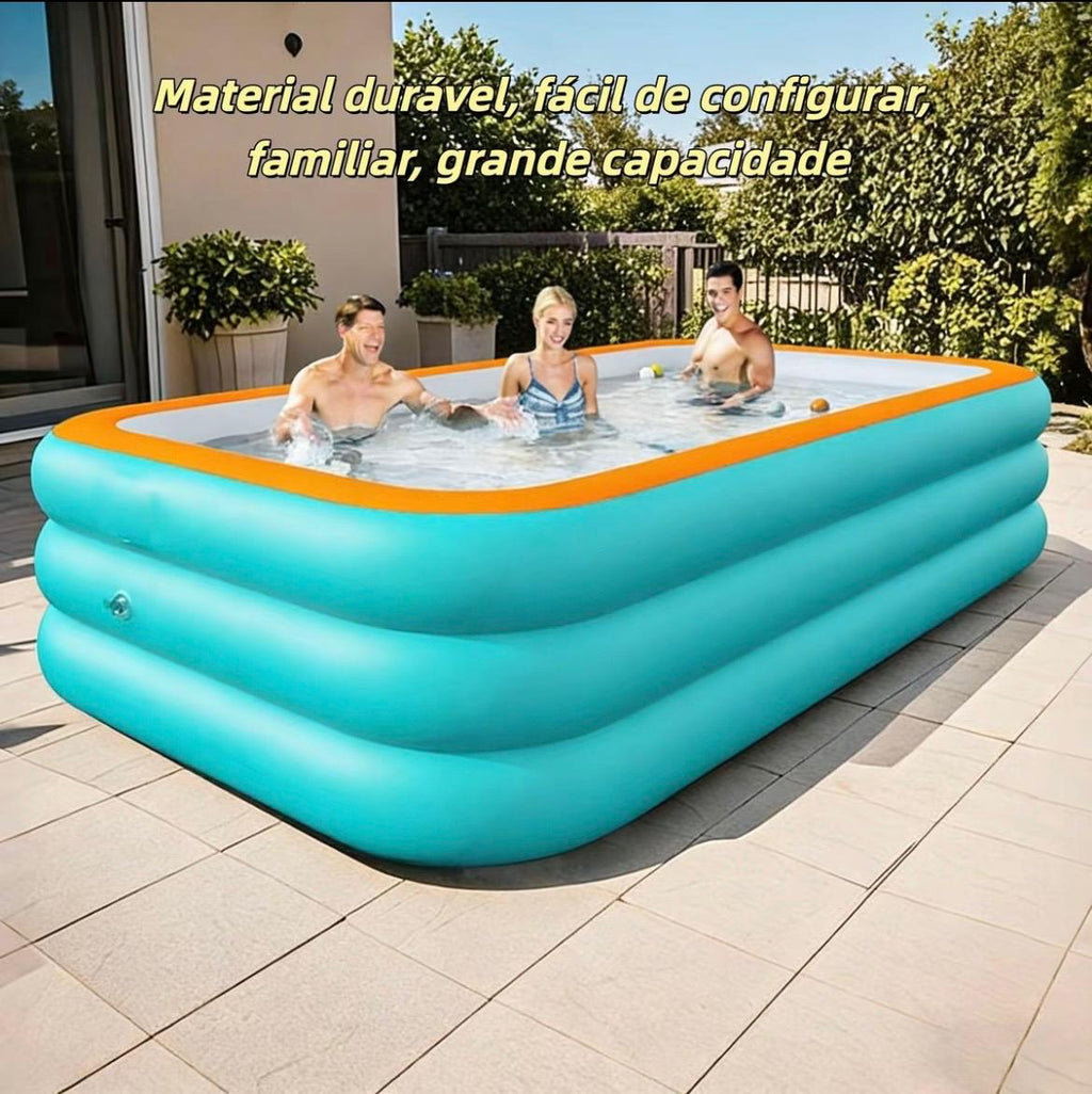 Mega oferta!🔥 Piscina de ar rápido dobrável reforçada em material PVC de grande capacidade + (Bomba de brinde)