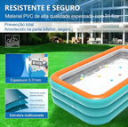 Mega oferta!🔥 Piscina de ar rápido dobrável reforçada em material PVC de grande capacidade + (Bomba de brinde)