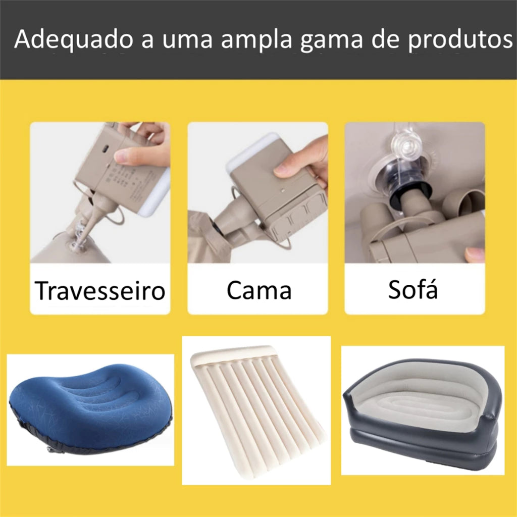 🔥 COMPRE 1, LEVE 2 🔥 Colchão Inflável Casal com Bomba Elétrica Recarregável + Travesseiro de Brinde 🎁