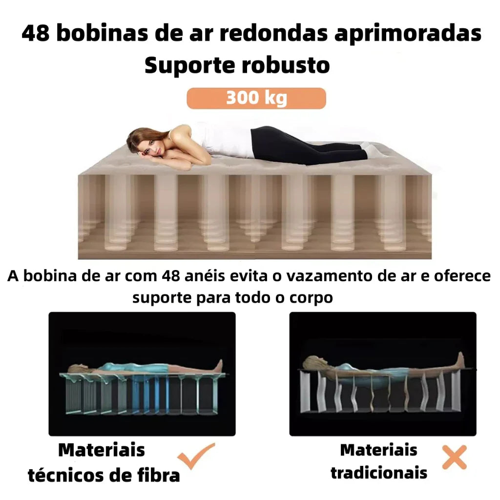 🔥 OFERTA DE FÁBRICA! Colchão Inflável Queen Casal Cama De Campanha Bomba Inflável Com Bateria De Lítio Integrada JOYFOX - Oferta limitada!🔥