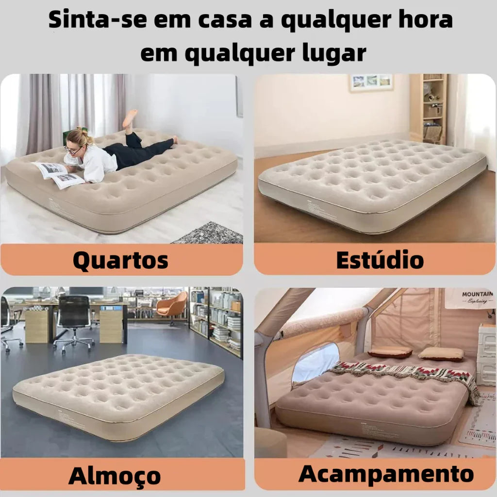🔥 OFERTA DE FÁBRICA! Colchão Inflável Queen Casal Cama De Campanha Bomba Inflável Com Bateria De Lítio Integrada JOYFOX - Oferta limitada!🔥