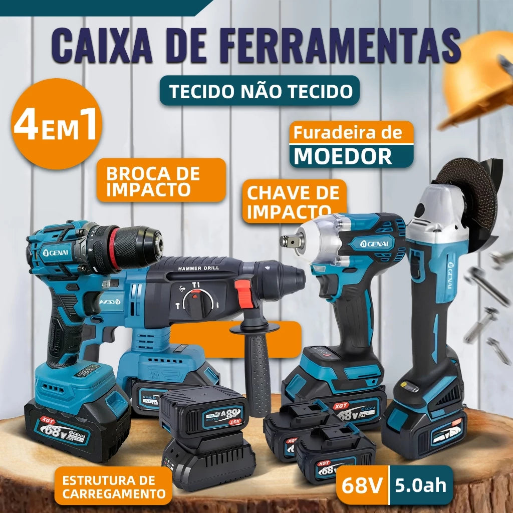 🔥【GENAI】🔥KIT DE FERRAMENTAS 4 em 1 + (MALETA DE BRINDE)