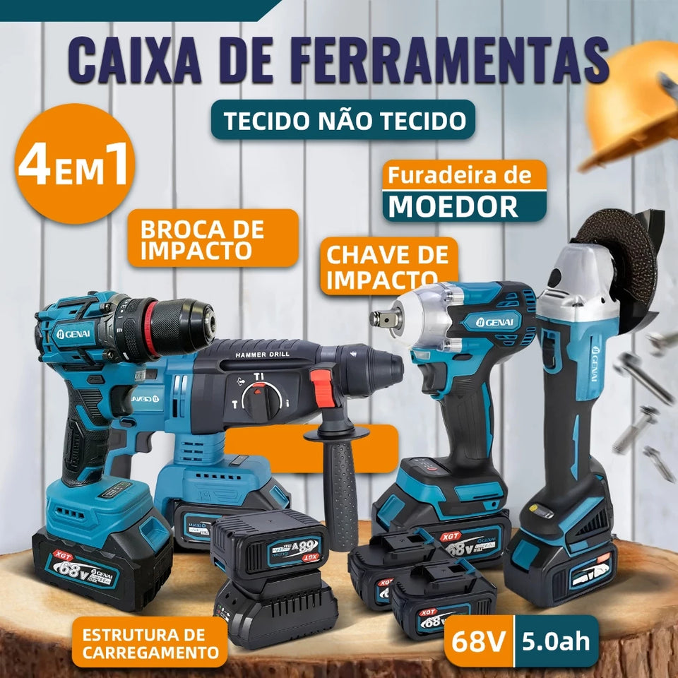🔥【GENAI】🔥KIT DE FERRAMENTAS 4 em 1 + (MALETA DE BRINDE)