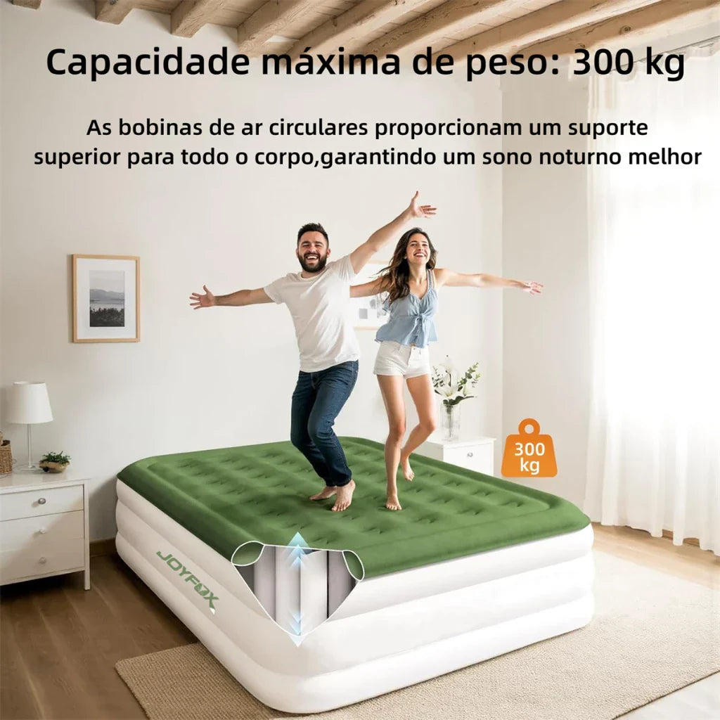 🔥 OFERTA DE FÁBRICA! Colchão Inflável Queen Casal Cama De Campanha Bomba Inflável Com Bateria De Lítio Integrada JOYFOX - Oferta limitada!🔥