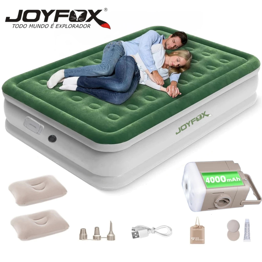 🔥 OFERTA DE FÁBRICA! Colchão Inflável Queen Casal Cama De Campanha Bomba Inflável Com Bateria De Lítio Integrada JOYFOX - Oferta limitada!🔥